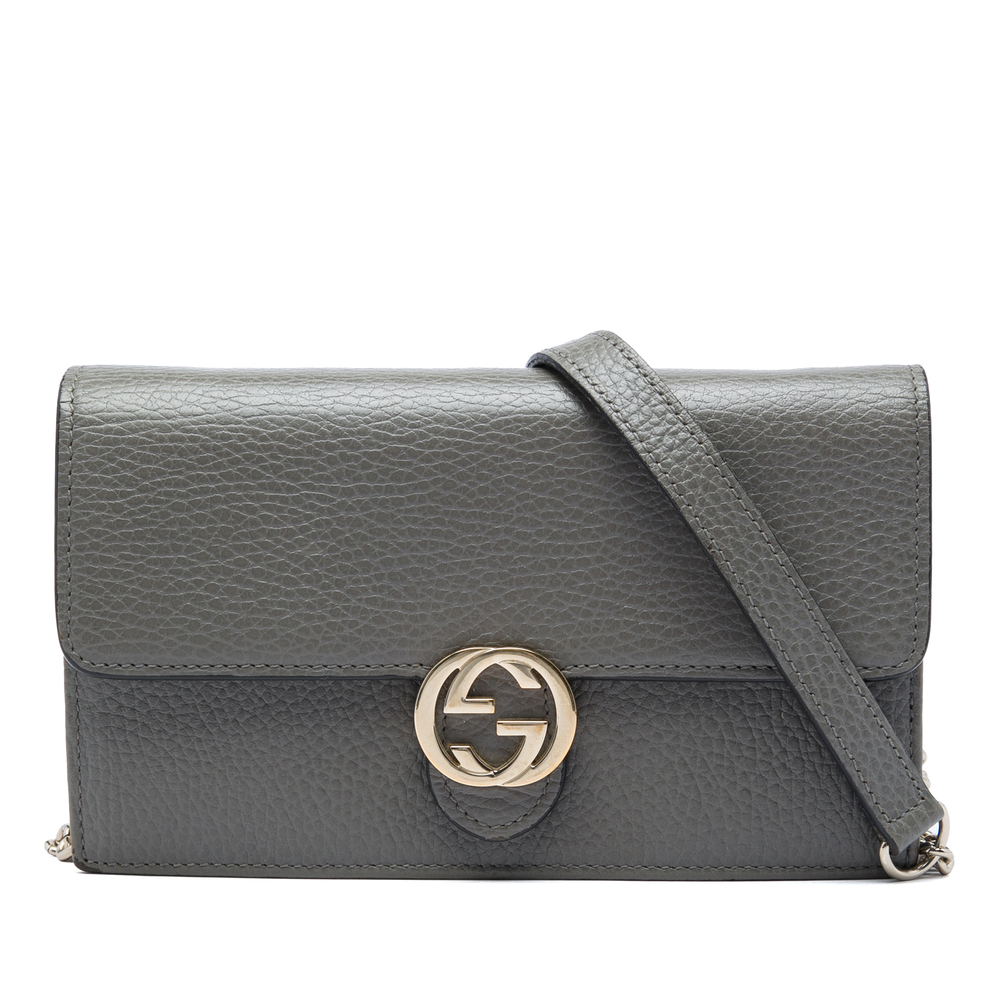 Pre-Loved Gucci Dollar Calfskin Interlocking G Wallet on Chain